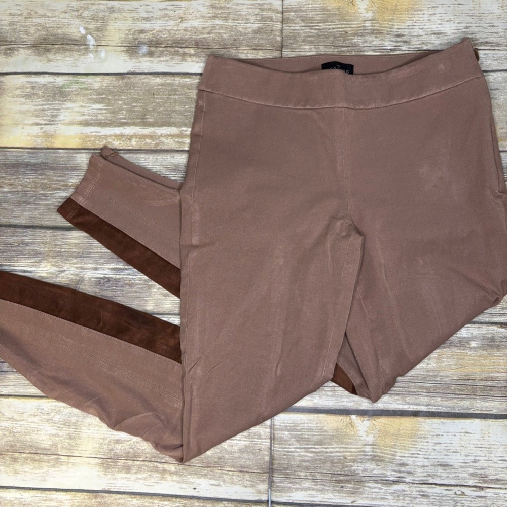 WHBM The Legging Vegan Western Equestrian Riding Tan Brown Casual Leggings Sz 4